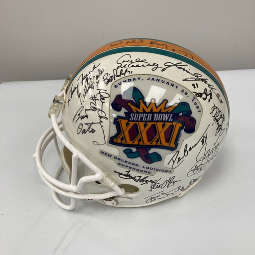 NFL Hall Of Fame Legends Multi Signed 1997 Super Bowl Helmet JSA COA