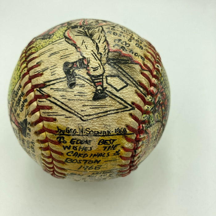 1967 Cardinals World Series George Sosnak Hand Painted Folk Art Baseball 1/1