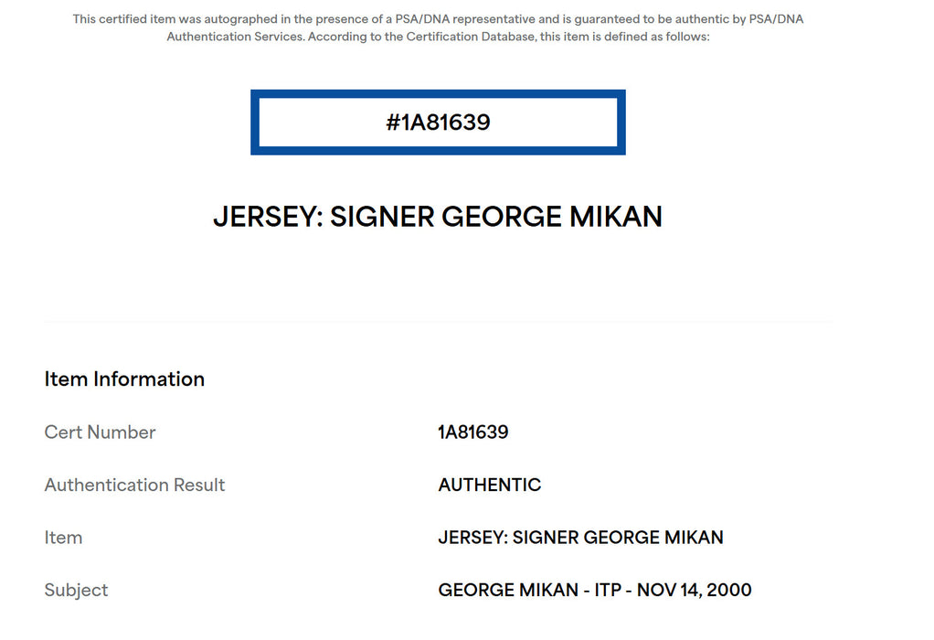 George Mikan HOF 1959 Signed Los Angeles Lakers Mitchell & Ness Jersey PSA & JSA