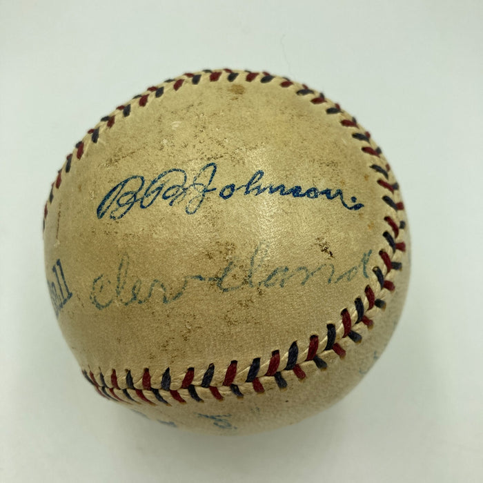 George Stovall & Gus Fisher Signed 1911 American League Baseball Indians Beckett