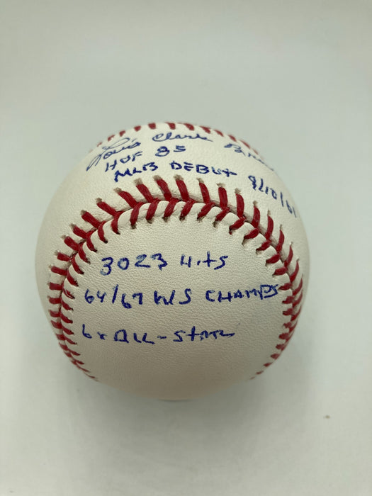 Lou Brock Full Name Signed Heavily Inscribed STAT Baseball JSA COA