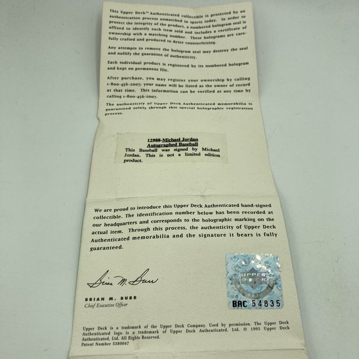 Michael Jordan Signed Autographed Baseball UDA Upper Deck COA & Box