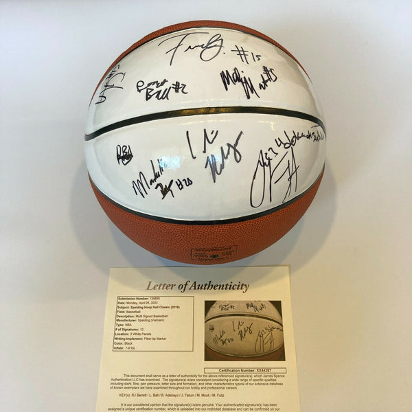 Jayson Tatum Pre Rookie 2016 Spalding Hoop Classic Game Signed Basketball JSA