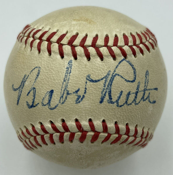 Stunning Babe Ruth Single Signed American League Baseball Bold Signature PSA DNA