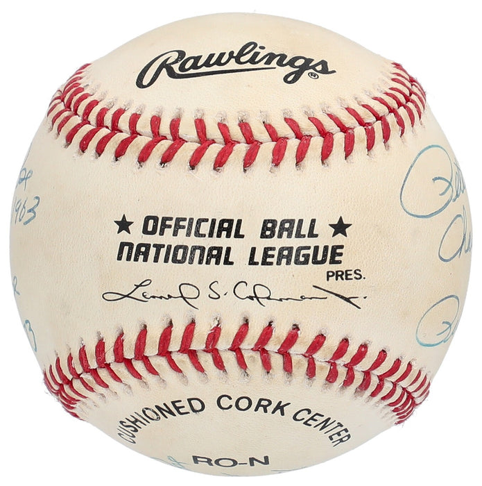 Pete Rose Signed Inscribed STAT Baseball With 6 Signatures! Beckett COA