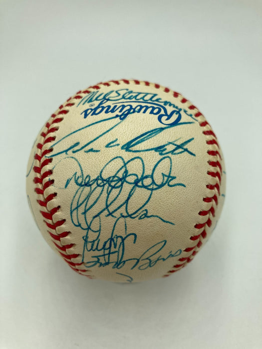 1999 NY Yankees World Series Champs Team Signed Baseball Derek Jeter JSA COA