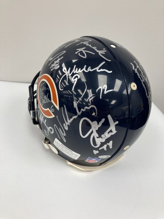 1985 Chicago Bears Super Bowl Champs Team Signed Helmet Walter Payton JSA COA