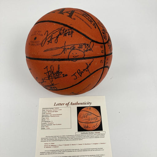 1991-92 LSU Team Signed Final Four Game Used Basketball Shaquille O'Neal JSA