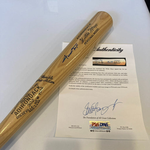 Willie Mays Signed Adirondack Game Model Baseball Bat With PSA DNA COA