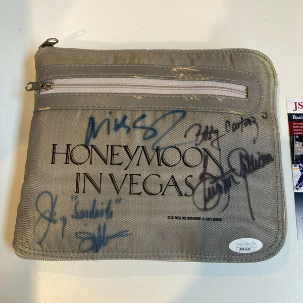 Nicolas Cage Burton Gilliam Johnny Williams Honeymoon In Vegas Signed Bag JSA