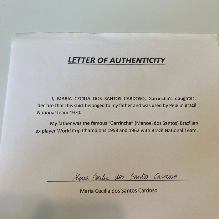 Pele Game Used 1970 Brazil National Soccer Jersey With Sports Investors COA