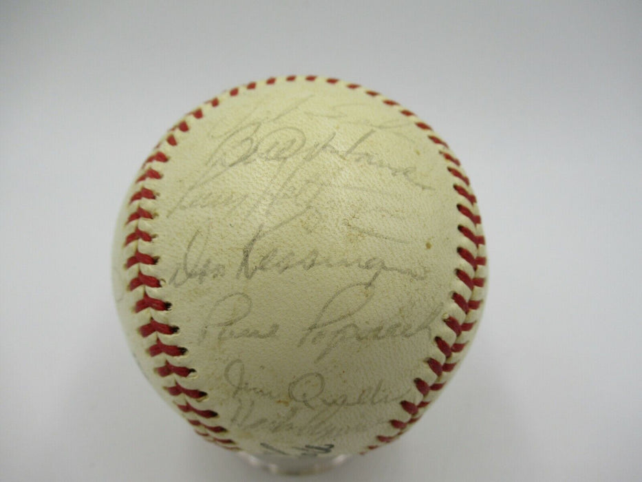 1969 Chicago Cubs Team Signed Official NL Baseball Ernie Banks Ron Santo JSA COA