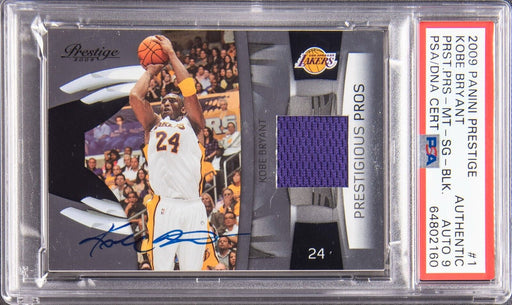 2009-10 Panini Prestige  Kobe Bryant Game Used Jersey Auto 17/25 PSA Auto 9