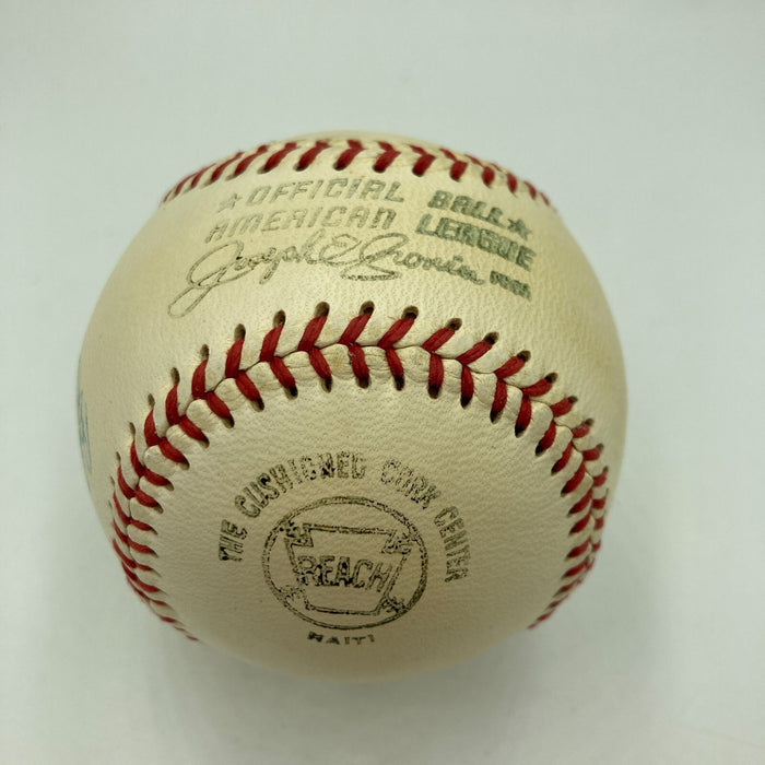Roger Staubach Signed Vintage 1950's American League Baseball JSA COA