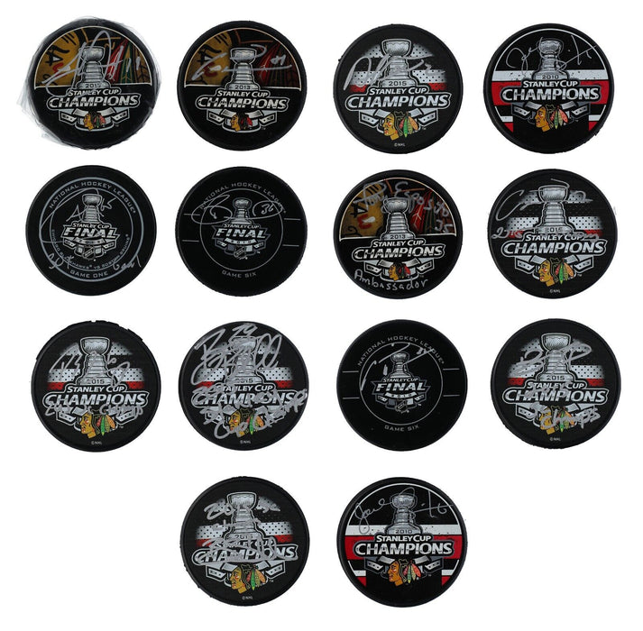Chicago Blackhawks Signed Stanley Cup Puck Collection 14 Pucks