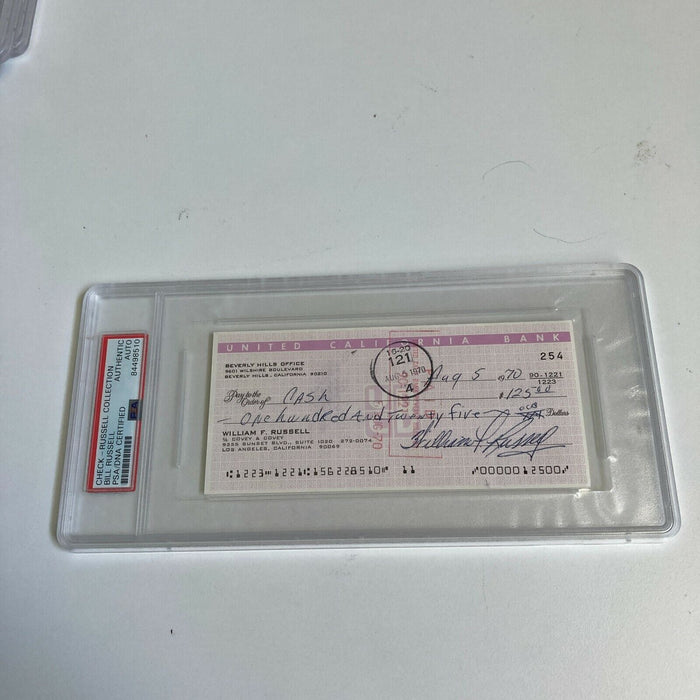 Bill Russell Signed Autographed Bank Check PSA DNA Boston Celtics HOF Legend