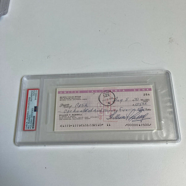 Bill Russell Signed Autographed Bank Check PSA DNA Boston Celtics HOF Legend