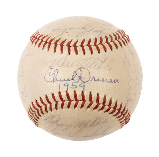 1959 Los Angeles Dodgers World Series Champs Team Signed Baseball JSA COA