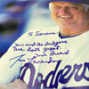 Tommy Lasorda Signed Game Used Baseball & Photo To National Anthem Singer JSA