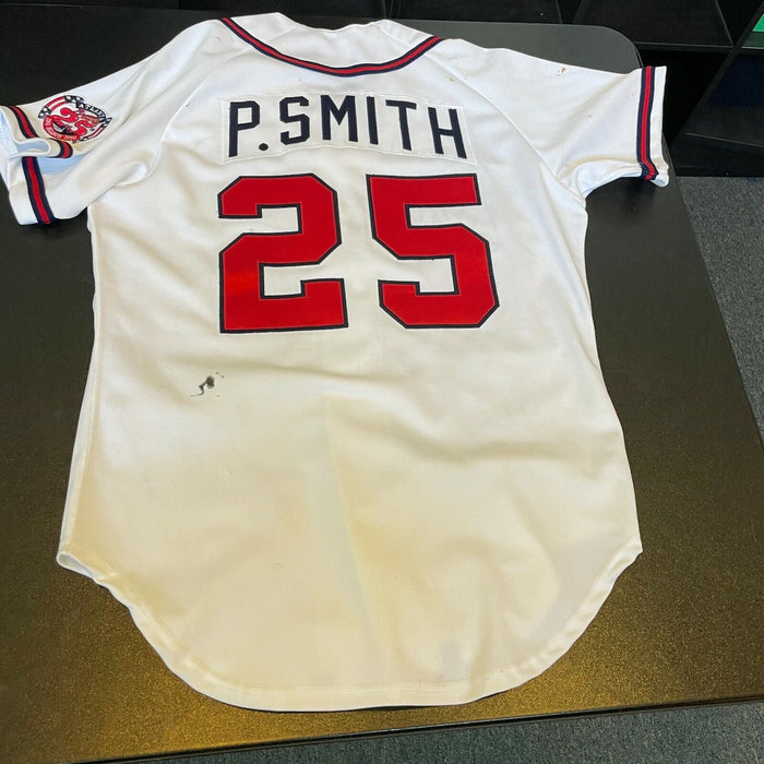 1991 Atlanta Braves NL Champs Team Signed Game Used Jersey 42 Sigs Beckett COA