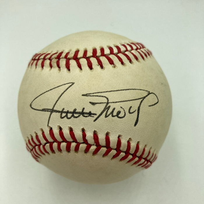 Nice Willie Mays Signed Vintage National League Feeney Baseball With JSA COA