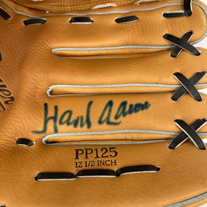 Hank Aaron Signed Rawlings Baseball Glove Beckett COA