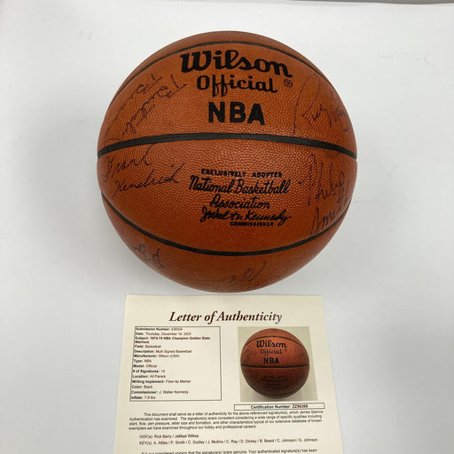 1974-75 Golden State Warriors NBA Champs Team Signed Vintage Game Basketball JSA