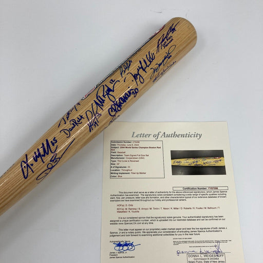 2004 Boston Red Sox World Series Champs Team Signed Baseball Bat JSA COA