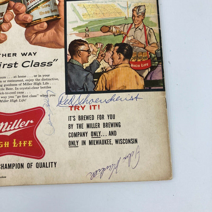 1957 Milwaukee Braves World Series Champs Team Signed Program Hank Aaron JSA COA