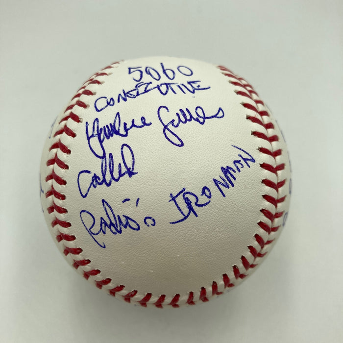 John Sterling Signed Heavily Inscribed STAT Baseball JSA COA RARE!
