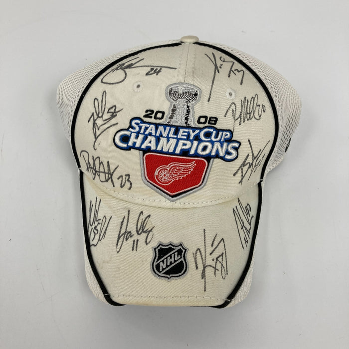 2008 Detroit Red Wings Stanley Cup Champions Team Signed Hat JSA COA