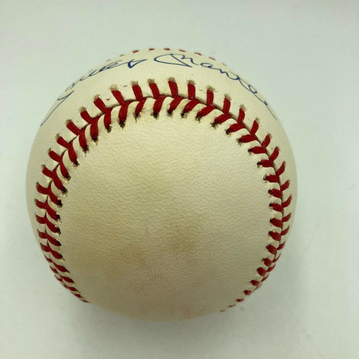 Beautiful Mickey Mantle Signed American League Baseball PSA DNA Graded MINT 9