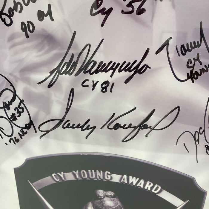 Beautiful Sandy Koufax Cy Young Winners Signed Huge 25x29 Photo 37 Sigs PSA JSA