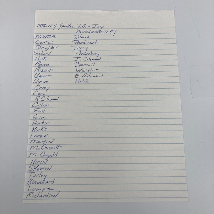 1956 New York Yankees World Series Champs Team Signed Yearbook Mickey Mantle JSA