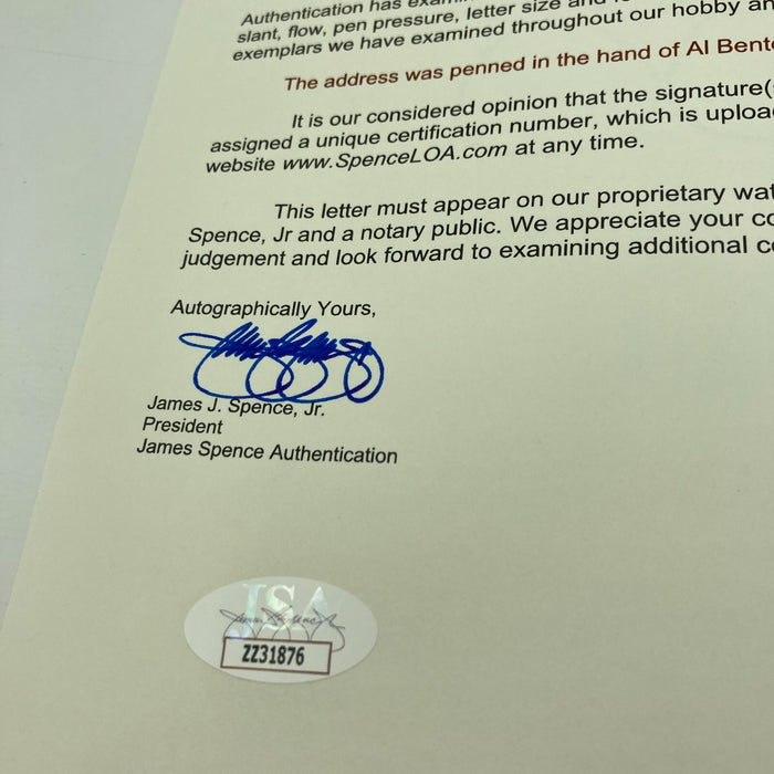 Al Benton (Dec. 1968) Single Signed American League Baseball Detroit Tigers JSA