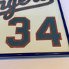 Nolan Ryan Signed 14x18 Texas Rangers Jersey Number Display With Ryan COA