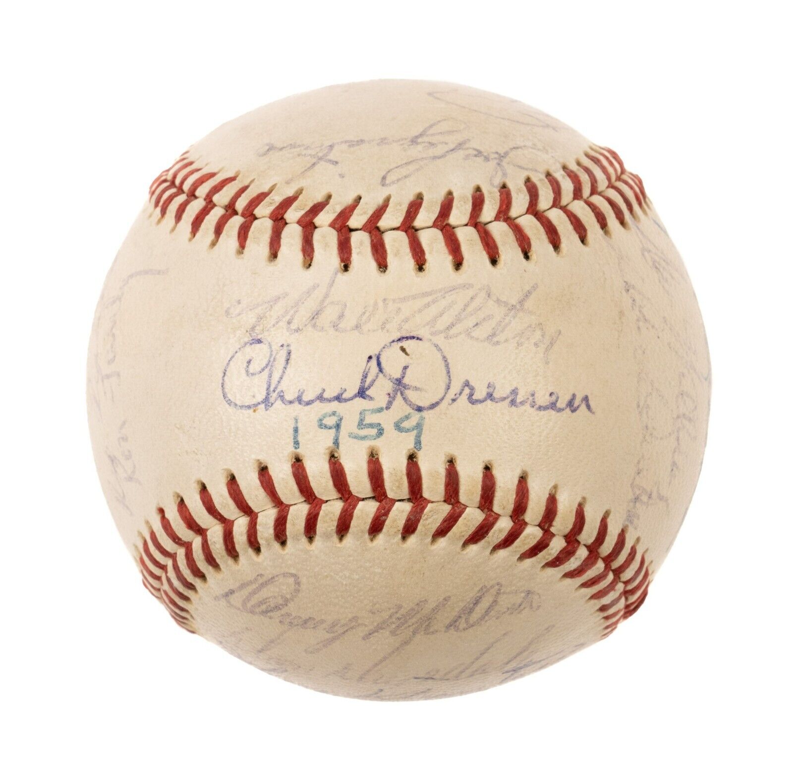 1959 Los Angeles Dodgers World Series Champs Team Signed Baseball JSA COA