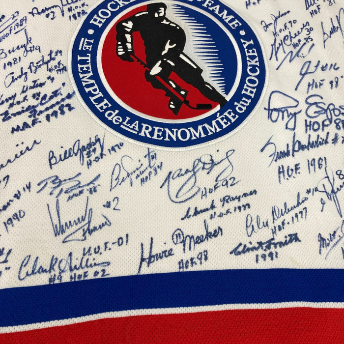 Incredible NHL Hockey Hall Of Fame Multi Signed Jersey 66 Signatures JSA COA