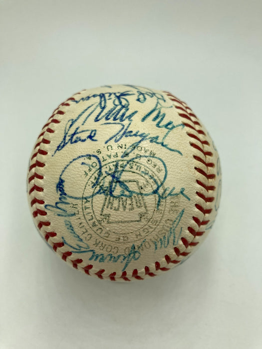 Beautiful 1967 All Star Game Team Signed Baseball Roberto Clemente 25 Sigs JSA