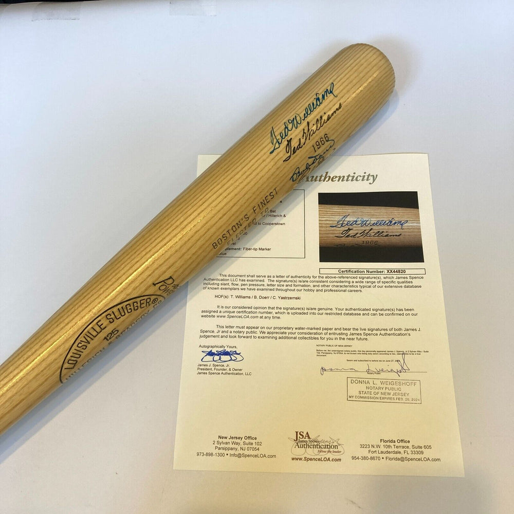 Ted Williams Carl Yastrzemski Boston Red Sox Legends Multi Signed Bat JSA COA