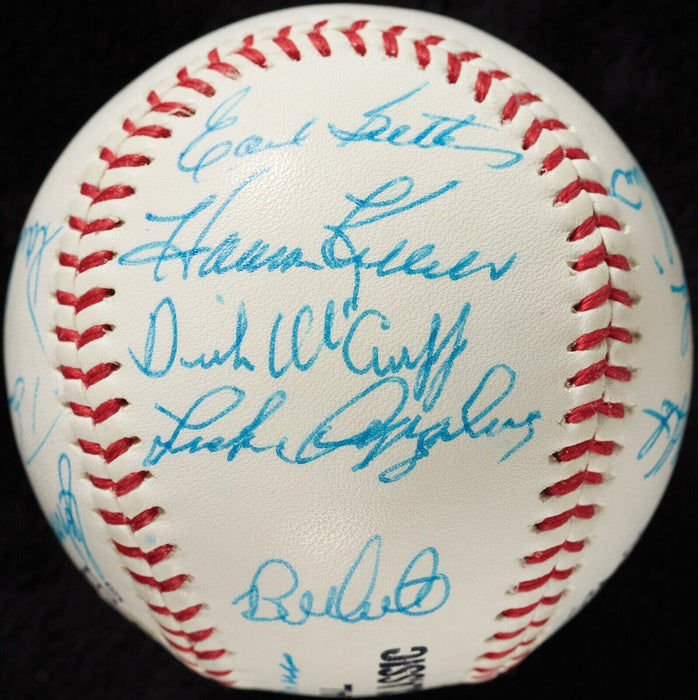 1980's Cracker Jack Old Timer's Classic HOF Multi Signed Baseball Beckett COA