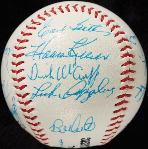 1980's Cracker Jack Old Timer's Classic HOF Multi Signed Baseball Beckett COA
