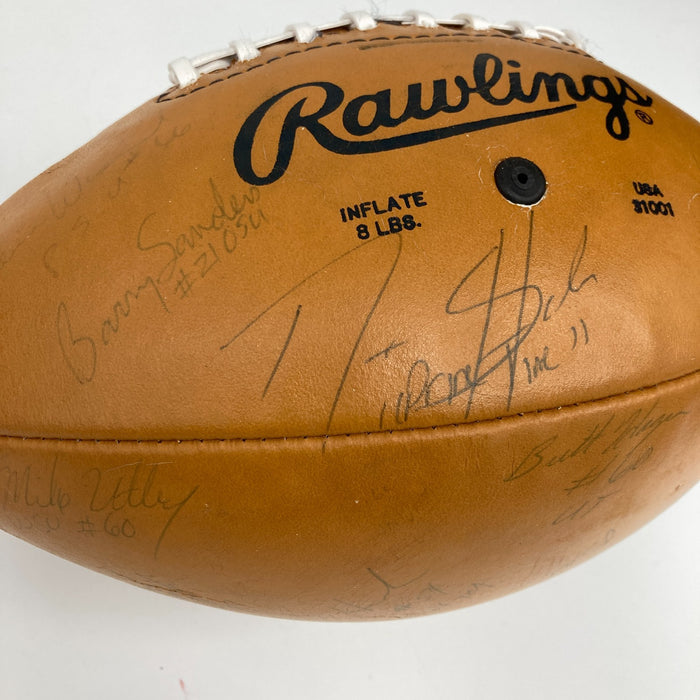 Barry Sanders Deion Sanders Rookie 1988 All America Team Signed Football JSA COA