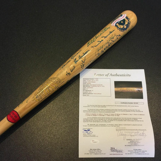 Beautiful Hall Of Fame Signed Bat 41 Signatures Ernie Banks JSA COA Auto