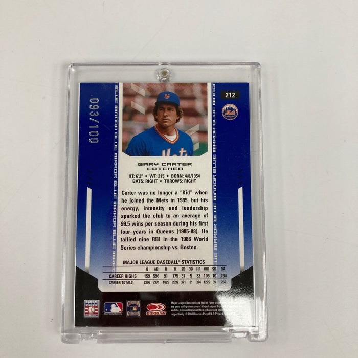 2004 Leaf Certified Materials Mirror Autograph Blue Gary Carter Auto #93/100