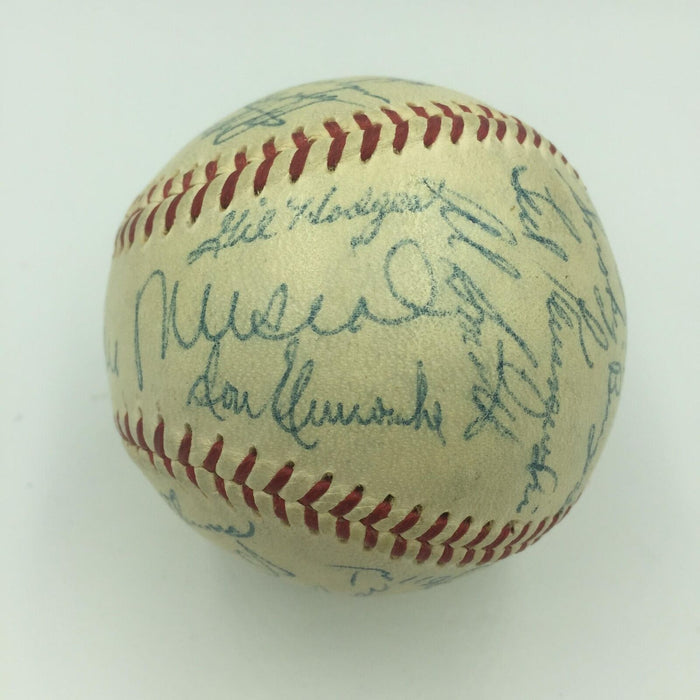 Beautiful 1955 All Star Game Signed Baseball Willie Mays Ernie Banks Musial JSA