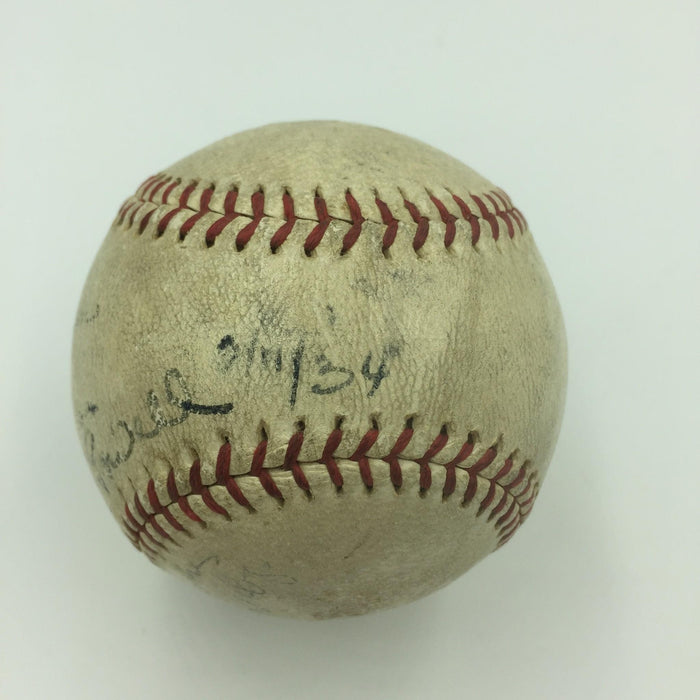 Rare 1934 Dick Powell & Harry Ruby Signed Game Used National League Baseball PSA