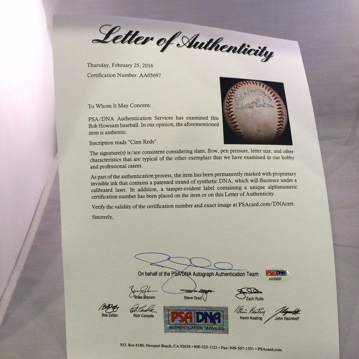 Rare Bob Howsam Single Signed Baseball Cardinals Cincinnati Reds PSA DNA COA