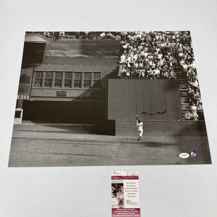 Willie Mays "The Catch" 1954 World Series Signed 16x20 Photo JSA COA