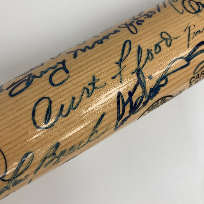 The Finest St. Louis Cardinals HOF Multi Signed Baseball Bat 70+ Sigs! JSA